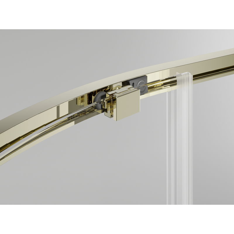 Mexen Exo štvrťkruhová sprchová kabína posuvná 120 x 90 cm, transparentná, zlatá - 8131-120-090-50-00