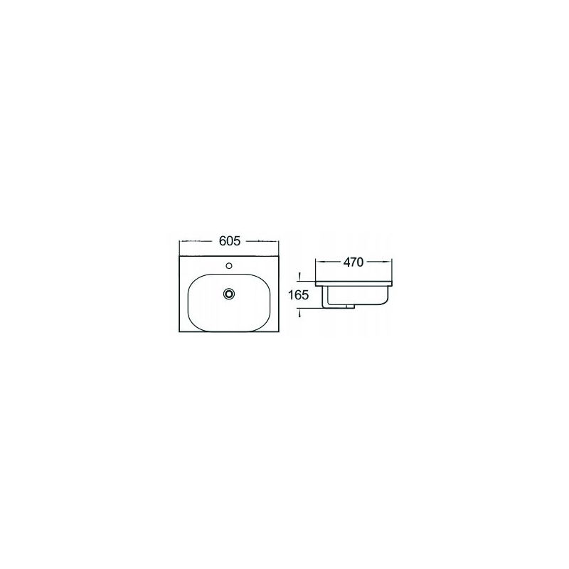 Mexen Erika umývadlo vstavané do dosky 60 x 47 cm, biele - 25526000