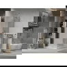 Mexen Lima skladacia sprchová kabína 80 x 80 cm, grafit, chróm + vanička Flat, biela - 856-080-080-01-40-4010