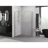 Mexen Exo-S Duo polkruhová sprchová kabína posuvná 100 x 90 cm, transparentná, zlatá - 8132-100-090-50-00