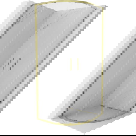 Mexen Exo sprchový kút polkruhový posuvný 100 x 100 cm, transparentný, zlatý - 8132-100-100-50-00