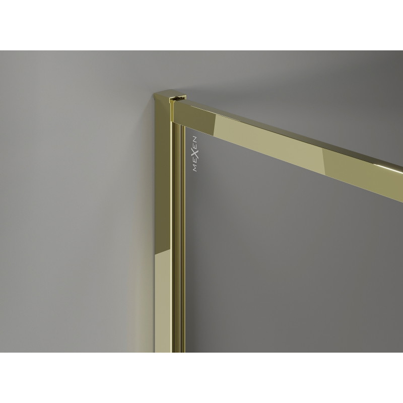 Mexen Kioto-F sprchová stena Walk-in s rámom 120 x 202 cm, mrazené sklo 8 mm, zlatá - 800-120-104-50-30