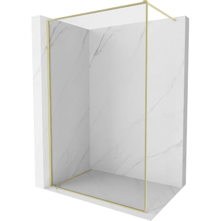 Mexen Kioto-F sprchová stena Walk-in s rámom 70 x 202 cm, transparentná 8 mm, zlatá kartáčovaná - 800-070-104-55-00