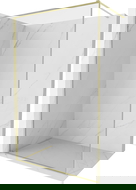 Mexen Kioto-F sprchová stena Walk-in s rámom 180 x 202 cm, priehľadná 8 mm, zlatá kartáčovaná - 800-180-104-55-00