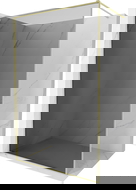 Mexen Kioto-F sprchová stena Walk-in s rámom 100 x 202 cm, grafit 8 mm, zlatá brúsená - 800-100-104-55-40