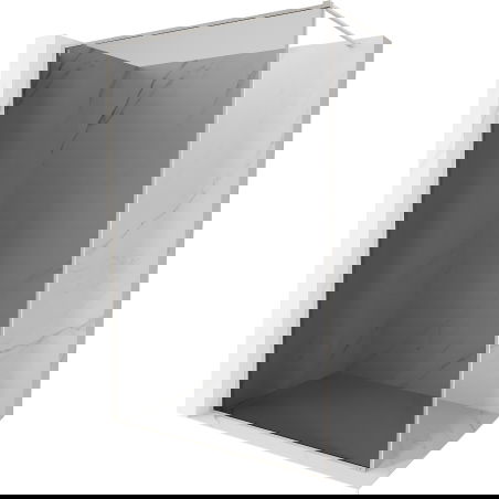 Mexen Kioto-F sprchová stena Walk-in s rámom 140 x 202 cm, grafit 8 mm, brúsený nikel - 800-140-104-97-40