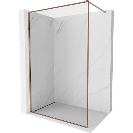 Mexen Kioto-F sprchová stena Walk-in s rámom 155 x 202 cm, transparentná 8 mm, ružové zlato - 800-155-104-60-00