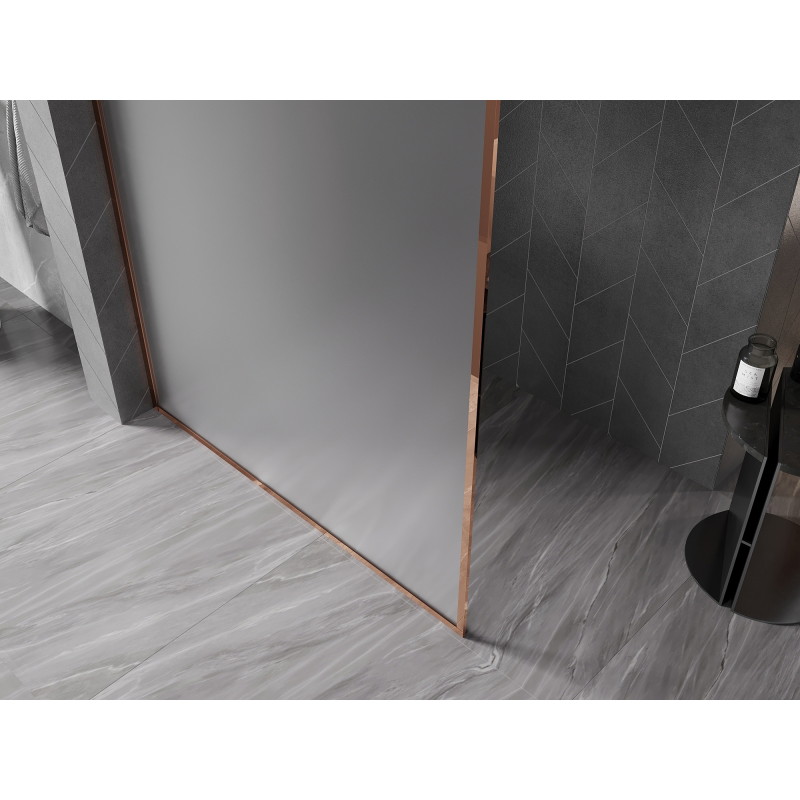 Mexen Kioto-F Sprchová stena Walk-in s rámom 70 x 202 cm, námraza 8 mm, ružové zlato - 800-070-104-60-30