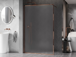 Mexen Kioto-F Sprchová stena Walk-in s rámom 70 x 202 cm, námraza 8 mm, ružové zlato - 800-070-104-60-30