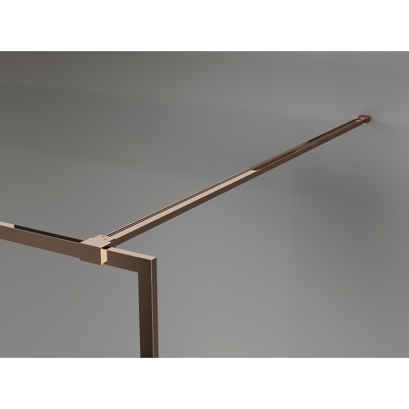 Mexen Kioto-F Sprchová stena Walk-in s rámom 70 x 202 cm, námraza 8 mm, ružové zlato - 800-070-104-60-30