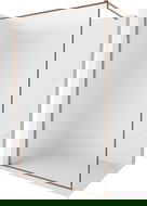 Mexen Kioto-F sprchová stena Walk-in s rámom 130 x 202 cm, námraza 8 mm, ružové zlato - 800-130-104-60-30