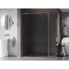 Mexen Kioto-F sprchová stena Walk-in s rámom 90 x 202 cm, transparentná 8 mm, brúsená meď - 800-090-104-65-00