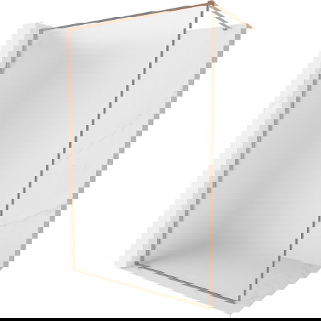 Mexen Kioto-F sprchová stena Walk-in s rámom 120 x 202 cm, námraza 8 mm, brúsená meď - 800-120-104-65-30