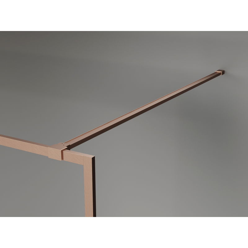 Mexen Kioto-F sprchová stena Walk-in s rámom 120 x 202 cm, grafit 8 mm, brúsená meď - 800-120-104-65-40