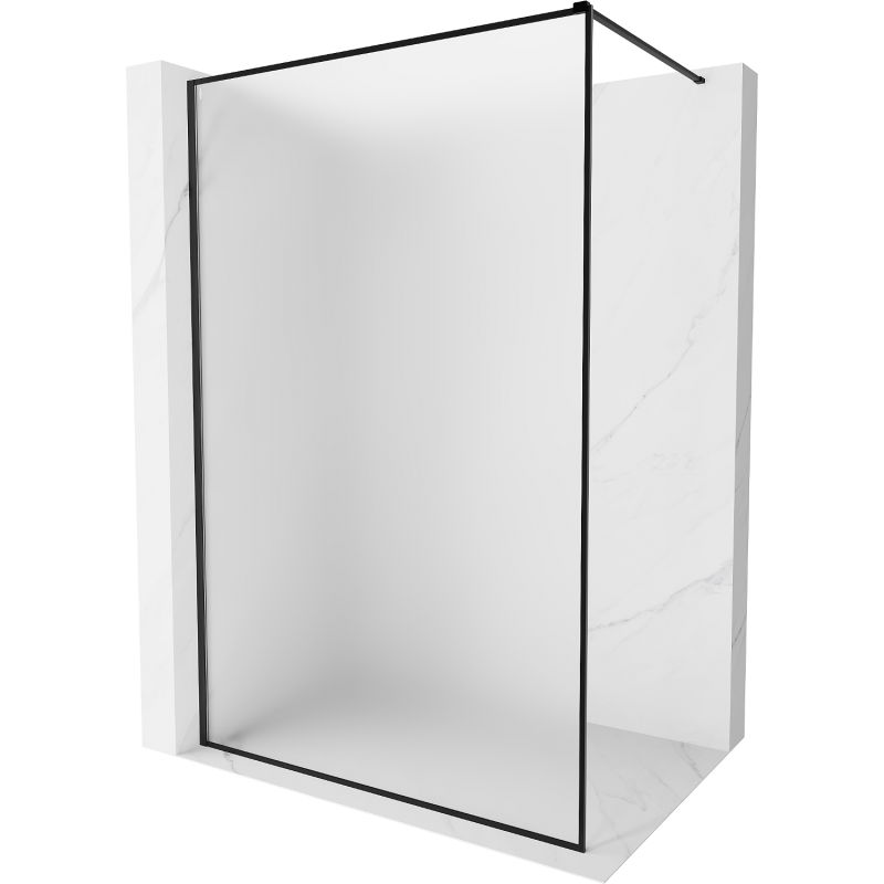 Mexen Kioto-F sprchová stena Walk-in s rámom 120 x 202 cm, mrazenie 8 mm, čierna - 800-120-104-70-30