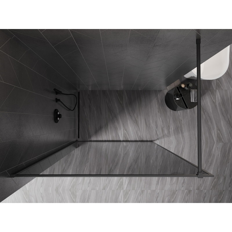 Mexen Kioto-F sprchová stena Walk-in s rámom 130 x 202 cm, grafit 8 mm, kefovaná gun gray farba - 800-130-104-66-40
