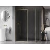 Mexen Kioto-F sprchová stena Walk-in s rámom 70 x 70 cm, priehľadná 8 mm, zlatá kartáčovaná - 800-070-202-04-55-070