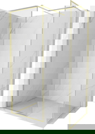 Mexen Kioto-F Sprchová stena Walk-in s rámom 90 x 90 cm, transparentná 8 mm, zlatá kartáčovaná - 800-090-202-04-55-090