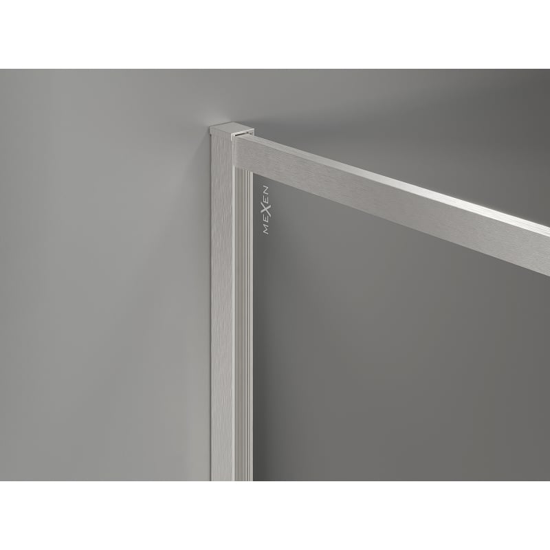 Mexen Kioto-F Sprchová stena Walk-in s rámom 140 x 80 cm, priehľadná 8 mm, brúsený nikel - 800-140-202-04-97-080