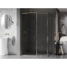 Mexen Kioto-F sprchová stena Walk-in s rámom 70 x 70 cm, transparentná 8 mm, zlatá - 800-070-202-04-50-070