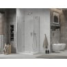 Mexen Lima skladací sprchový kút 70 x 90 cm, transparentný, chróm + vanička Flat - 856-070-090-01-00-4010