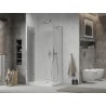 Mexen Lima skladací sprchový kút 70 x 90 cm, transparentný, chróm + vanička Flat - 856-070-090-01-00-4010
