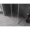 Mexen Kioto-F sprchová stena Walk-in s rámom 150 x 100 cm, transparentná 8 mm, brúsený nikel - 800-150-202-04-97-100