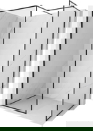 Mexen Kioto-F sprchová stena Walk-in s rámom 80 x 75 cm, priezračná 8 mm, čierna - 800-080-202-04-70-075