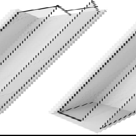Mexen Kioto-F stránka sprchy Walk-in s rámom 180 x 75 cm, transparentná 8 mm, čierna - 800-180-202-04-70-075