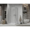 Mexen Lima skladací sprchový kút 120 x 70 cm, priehľadný, chróm + sprchová vanička Flat - 856-120-070-01-00-4010