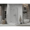Mexen Lima skladací sprchový kút 120 x 70 cm, priehľadný, chróm + sprchová vanička Flat - 856-120-070-01-00-4010