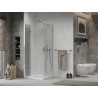 Mexen Lima skladací sprchový kút 100 x 100 cm, transparentný, chróm + sprchová vanička Flat - 856-100-100-01-00-4010