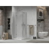 Mexen Lima skladací sprchovací kút 90 x 90 cm, transparentný, chróm + vanička Flat - 856-090-090-01-00-4010
