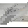 Mexen Lima Duo skladacia sprcha 80 x 80 cm, priehľadná, chróm + sprchová vanička Flat - 856-080-080-01-02-4010