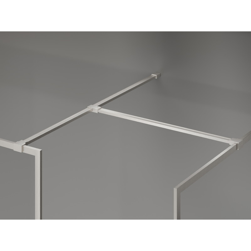 Mexen Kioto-F sprchová stena Walk-in s rámom 170 x 110 cm, transparentná 8 mm, kartáčovaný nikel - 800-170-202-04-97-110