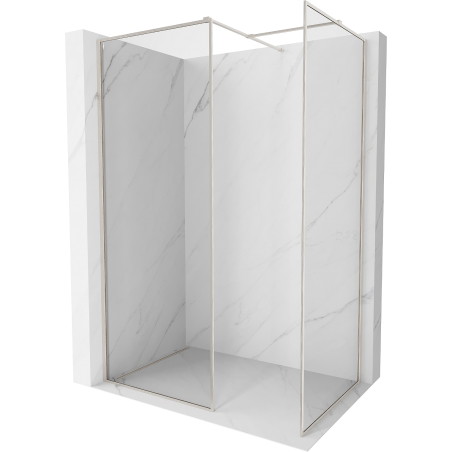 Mexen Kioto-F sprchová stena Walk-in s rámom 170 x 110 cm, transparentná 8 mm, kartáčovaný nikel - 800-170-202-04-97-110