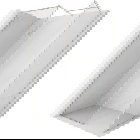 Mexen Kioto-F sprchová stena Walk-in s rámom 150 x 115 cm, transparentný 8 mm, brúsený nikel - 800-150-202-04-97-115