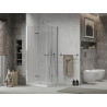 Mexen Lima Duo skladací sprchový kút 90 x 90 cm, transparentný, chróm + sprchová vanička Flat - 856-090-090-01-02-4010