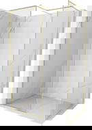 Mexen Kioto-F Sprchová stena Walk-in s rámom 135 x 120 cm, priehľadná 8 mm, zlatá brúsená - 800-135-202-04-55-120