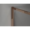 Mexen Kioto-F sprchová stena Walk-in s rámom 70 x 70 cm, transparentná 8 mm, ružové zlato - 800-070-202-04-60-070