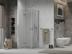 Mexen Lima Duo skladací sprchovací kút 80 x 80 cm, transparentný, chróm - 856-080-080-02-00