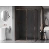 Mexen Kioto-F sprchová stena Walk-in s rámom 150 x 85 cm, priehľadná 8 mm, ružové zlato - 800-150-202-04-60-085