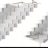 Mexen Kioto-F sprchová stena Walk-in s rámom 170 x 95 cm, transparentná 8 mm, ružové zlato - 800-170-202-04-60-095