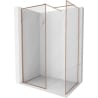 Mexen Kioto-F sprchová stena Walk-in s rámom 70 x 70 cm, transparentná 8 mm, brúsená meď - 800-070-202-04-65-070