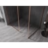 Mexen Kioto-F sprchová stena Walk-in s rámom 160 x 120 cm, transparentná 8 mm, brúsená meď - 800-160-202-04-65-120