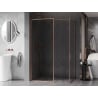 Mexen Kioto-F sprchová stena Walk-in s rámom 160 x 120 cm, transparentná 8 mm, brúsená meď - 800-160-202-04-65-120