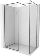 Mexen Kioto-F sprchová stena Walk-in s rámom 125 x 80 cm, transparentná 8 mm, brúsená gun gray - 800-125-202-04-66-080