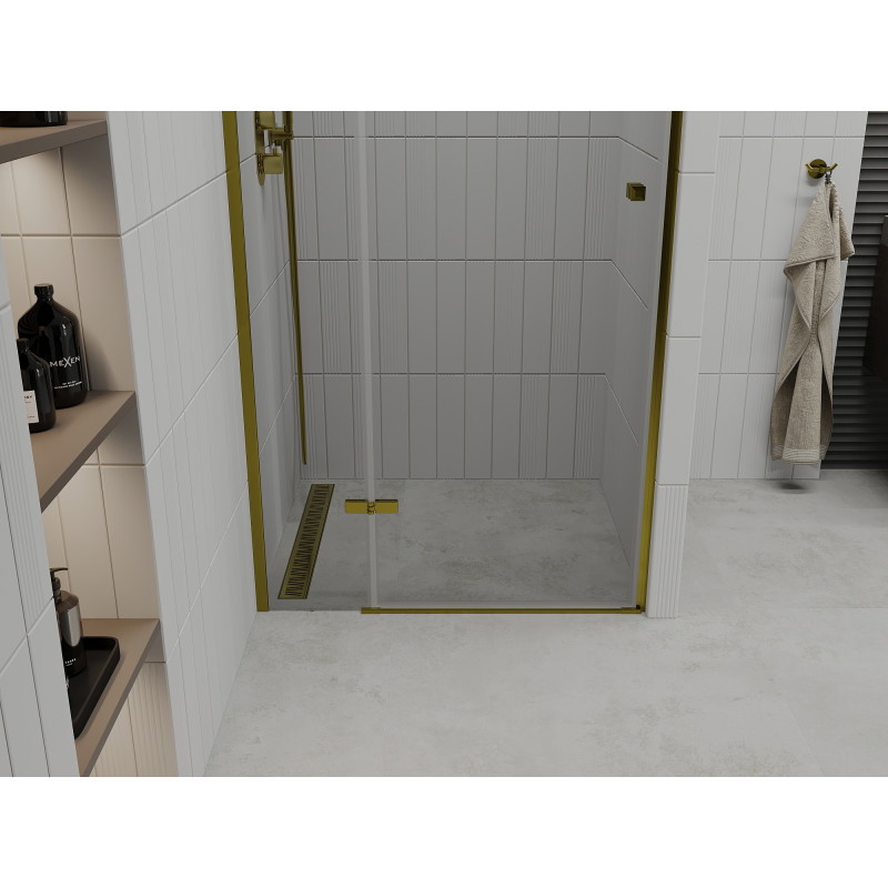 Mexen Roma otváracie sprchové dvere 70 cm, transparentné, zlaté - 854-070-000-50-00