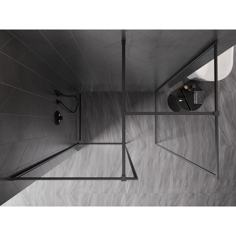 Mexen Kioto-F sprchová stena Walk-in s rámom 155 x 90 cm, transparentná 8 mm, brúsená sivá - 800-155-202-04-66-090