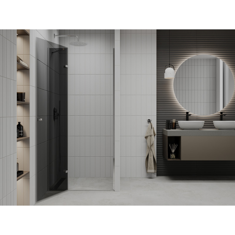 Mexen Roma sprchové dvere výklopné 70 cm, grafit, chróm - 854-070-000-01-40